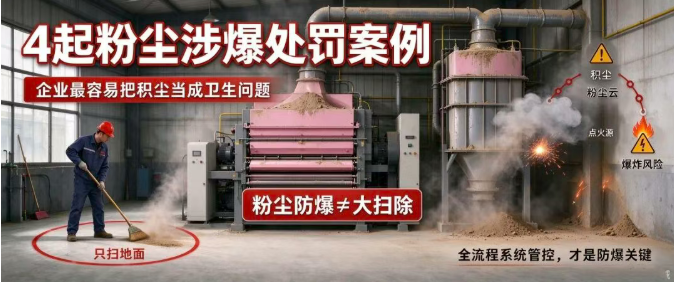 4起粉尘涉爆处罚案例警示:90%企业踩坑,都把「积尘隐患」当成了卫生问题